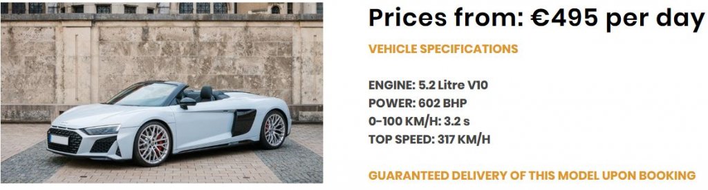 Audi R8 V10 Plus Spyder